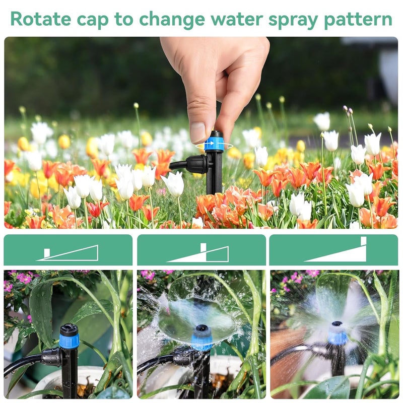La Farah Drip Irrigation Emitters for 1/4" Tubing: Adjustable 360 Degree Water Flow Drippers with Lock Barbed - Drip Spray Emitters Parts for Garden Watering System (25pcs) - Image 4